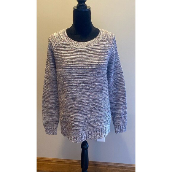 Faded Glory Womens Crew Neck Sweater Plus Size XXL (20) Gray Variegated Knit - Picture 3 of 11